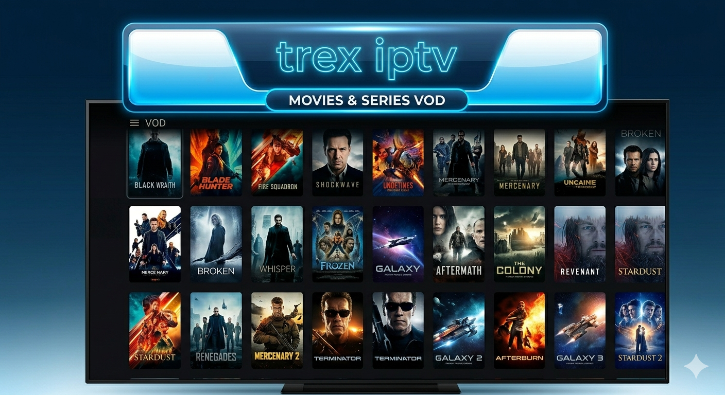Trex IPTV movies and series VOD library with 160000 titles in 4K quality