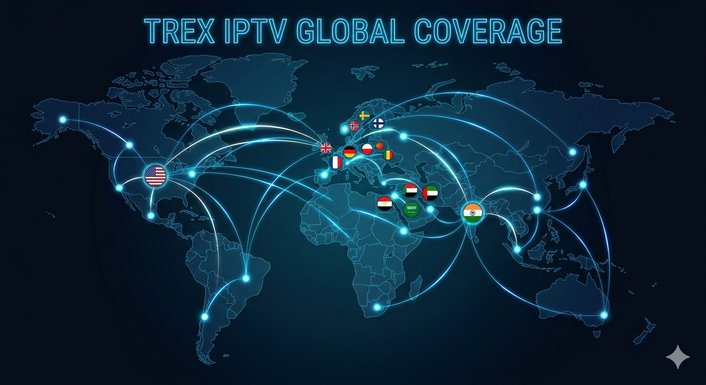 Trex IPTV international channels from 50 countries including Arabic Indian French Spanish